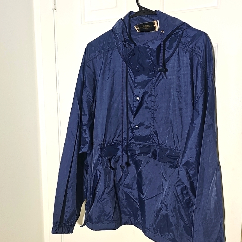 B. Moss Blue Utility Jacket with Water-Resistant Fabric Lots Of Pockets.‎ XL